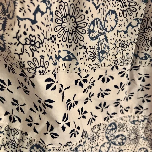 Rebecca Taylor Blue and White Cactus Fleur Tie Strap Mini Sun Dress - Picture 7 of 12